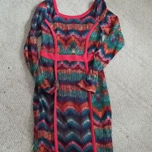 S.Y.L.K Fitted Dress Misso Print Size L